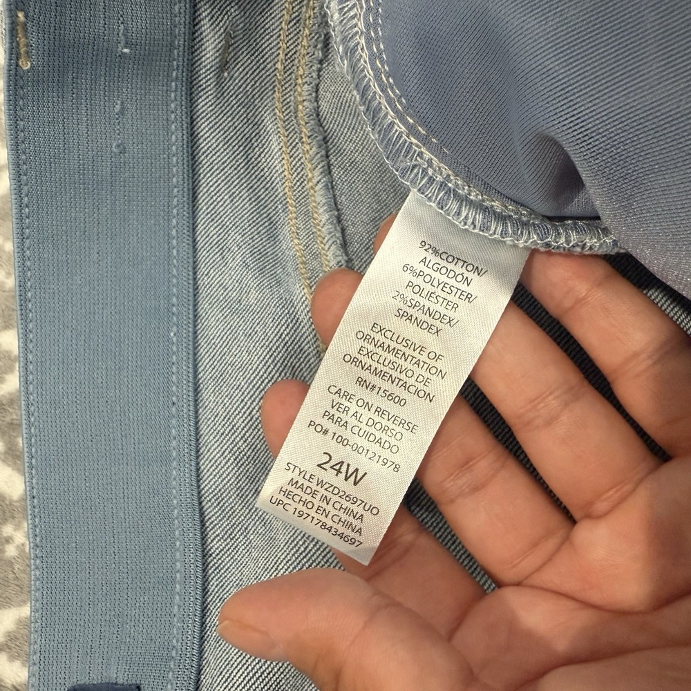 Democracy "Ab"solution Spliced Straight Leg Inside Step Frayed Hem Size 24W - Picture 5 of 8